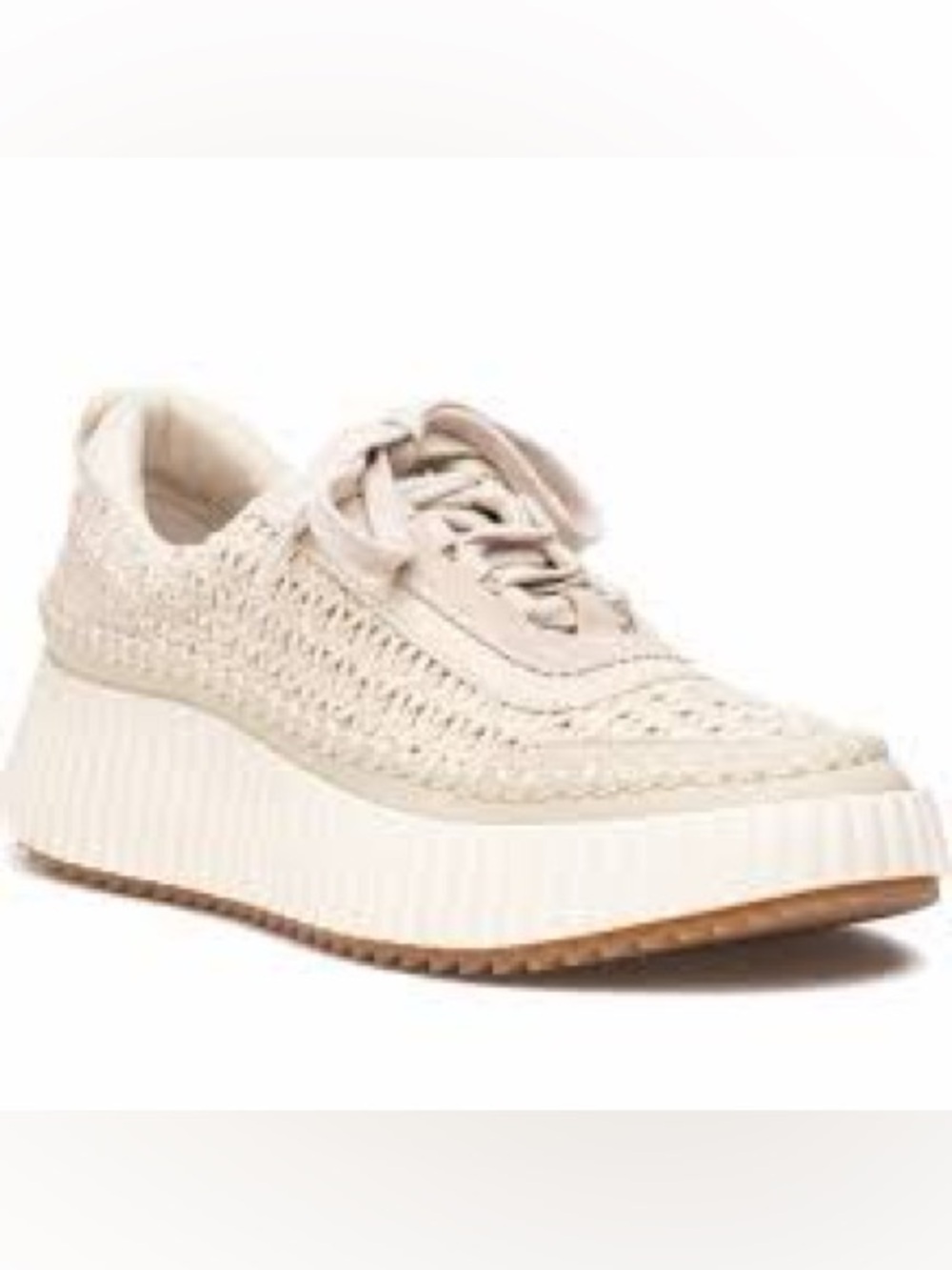 Dolce Vita Cream Knit Platform Sneaker